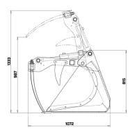 Krokodilschaufel geschmiedete Zinken